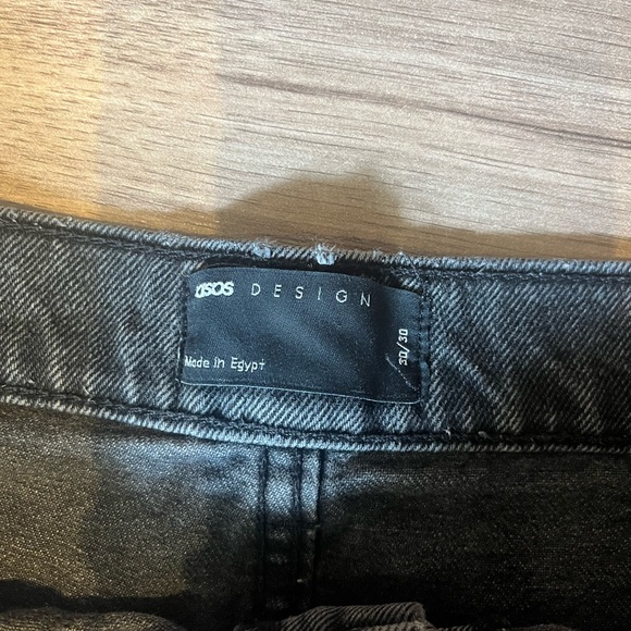 ASOS Dark Grey Denim Wide Leg Pants - Picture 5 of 7